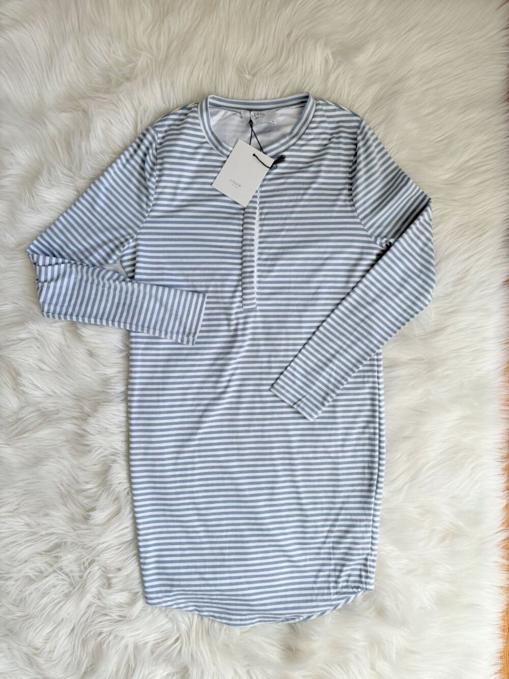 Legoe Heritage NWT Eternity Dress Cornflower White Stripe XS